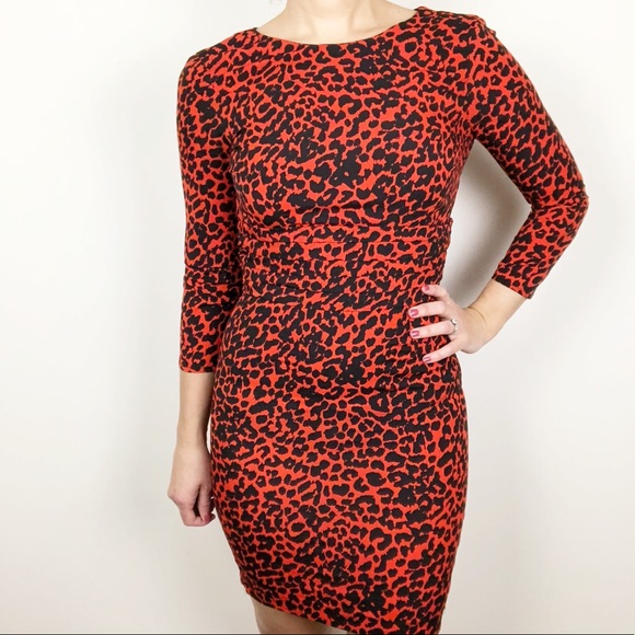 red and black cheetah print dress
